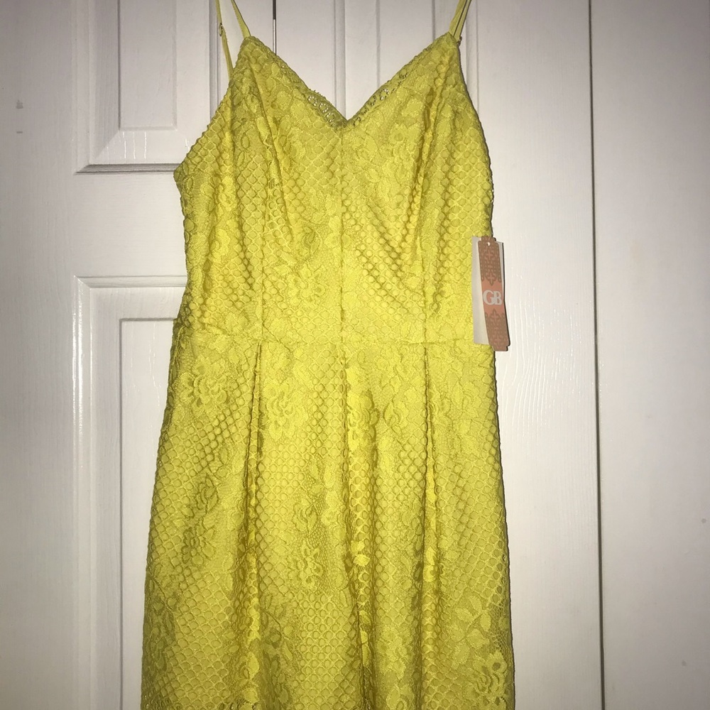 Gianni Bini Yellow Lace Romper XS